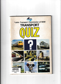 Booklet, Transport Quiz, 1978