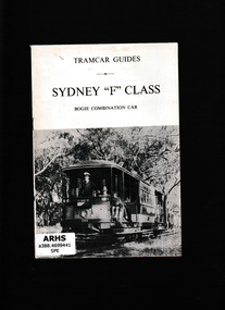 Booklet, South Pacific Electric Railway Co-operative Society, Sydney "F" class bogie combination car, 197?
