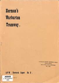 Booklet, Winzenreid, Arthur, Herman's Warburton Tramway, 1982