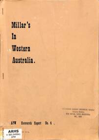 Book, Winzenreid, Arthur, Millar's In Western Australia, 1983