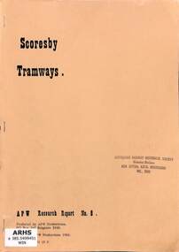 Booklet, Winzenreid, Arthur, Scoresby Tramways, 1983