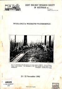 Booklet, Light Railway Research Society of Australia, Wyelangta Weekend Wanderings, 1992