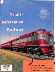 Booklet, Commonwealth Railways, Trans-Australian Railway: Across Australia in Fast Air-Conditioned Diesel-Electric Trains
