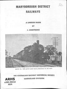 Booklet, Australian Railway Historical Society - Queensland Division, Maryborough District Railways A lineside guide, 1970