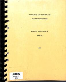 Book, Australian and New Zealand Railway Conferences, Australian and New Zealand Railway Conferences Railway Bridge Design Manual 1974, 1974