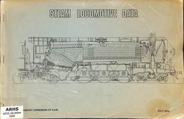 Book, New South Wales Public Transport Commission, Steam Locomotive Data Public Transport Commission of N.S.W. July 1974, 1974