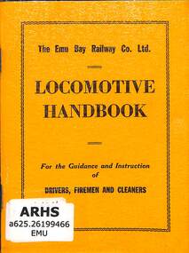 Book, The Emu Bay Railway Co Ltd, The Emu Bay Railway Co Ltd Locomotive Handbook