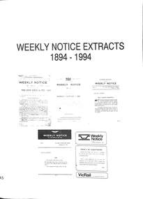 Book, Guiney, Michael, Weekly Notices Extracts 1894-1994, 1996