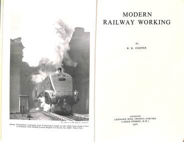 Book, Cooper, B.K, Modern Railway Working, 1957