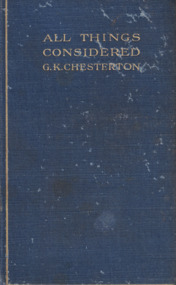 Book - Novel, Chesterton, G. K, All Things Considered by G.K. Chesterton, 1908