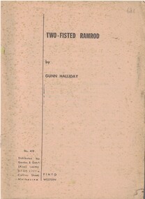 Booklet - Novella, Halliday, Gunn (pseudonym of Desmond Robert Dunn), Two-fisted ramrod, [n.d.] [1968?]