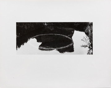 Black and white photograph of alpine landscape