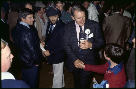 Malcolm Fraser at the VFL Grand Final.