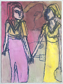 A drawing of 2 figures. 