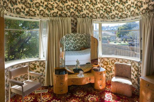 A 50's style living room interior. 