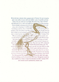 Work on paper - letterpress print, Commoners Press, Bin Chicken Island Campground, 2022