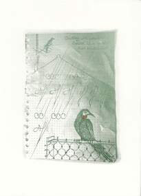 Work on paper - letterpress print, Commoners Press, Chatting with Locals - Sound Lines of the Red Wattlebird, 2022