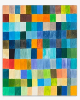 An abstract painting made up of 130 rectangles 