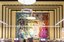 A large colourful mural in a library 