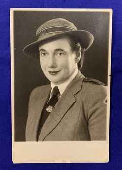 A black and white photographic portrait of Sister Isabel E Plante in uniform.