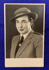 A black and white photographic portrait of Sister Isabel E Plante in uniform.