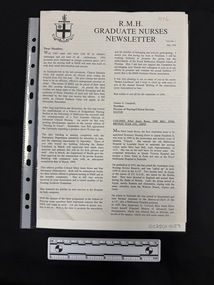 Bi-folded A3 into A4 newsletter with two columns of text and a logo at the top of the front page.