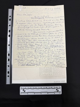 Document package of hand-written letters [drafts] with notes and photocopies of newspaper clippings