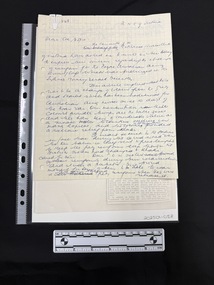 Document package of hand-written letters [drafts] with notes and photocopies of newspaper clippings