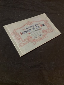 Olive green paperback book. The title is printed in black ink in the middle of the cover, it is surrounded by a very ornate deep red border.