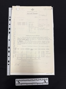 Set of foolscap sized copies of typed papers held together with white archival paperclip.