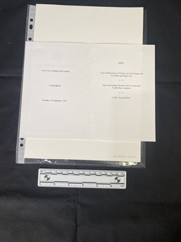 A folded card menu