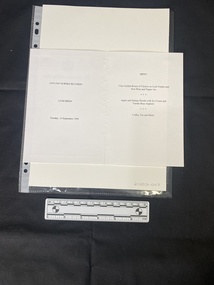 A folded card menu