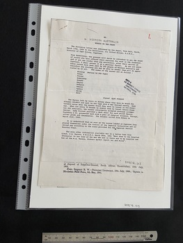 Photocopies of three single-sided pages from an unknown book. The pages are typed in black ink. The first page contains four paragraphs and a copy of a short letter. The second page contains three paragraphs of text and two lists of names. The final page shows a short paragraph, followed by a Nominal Roll table, then a further paragraph and a list of names.