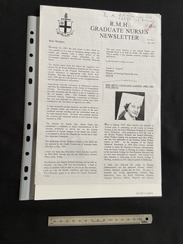 Bi-folded A3 into A4 newsletter with two columns of text and a logo at the top of the front page. 