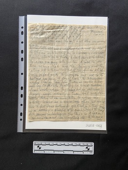 Handwritten letter on unlined paper in black ink. The writing completely fills the page.