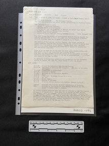 Seven paragraphs of typed information and a list of dates detailing Edith's Army career.