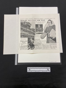 Newspaper - Photocopy of a newspaper clipping, The Australian Women's Weekly, Shipside interviews with A.I.F, June 1, 1940