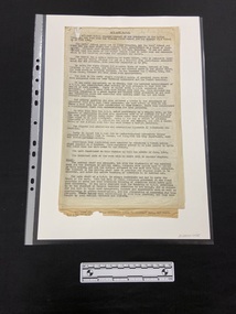 '2/3 AUST C.C.S.' typed and underlined at the top of the page followed by a full page of typed print.
