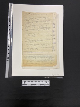 Document package of handwritten and typed notes.