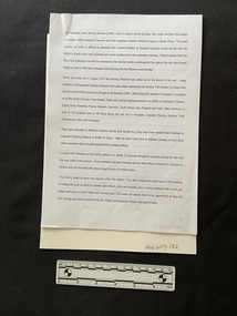 Document - Photocopy of a history, unknown