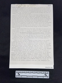 Five paragraphs of typed print on an A4 sheet of paper.