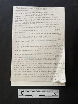 Typed page in black ink. Two phrases are covered over in white-out with fainter typing across the top. The first two title lines are underlined with lines of dashes.