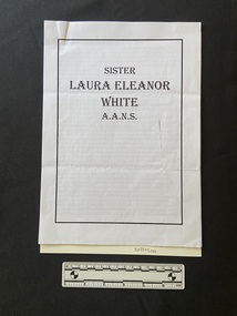 Document - Photocopy of a typed biographical history, Sister Laura Eleanor White A.A.N.S, unknown