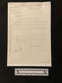 Copy of A4 typed correspondence report.