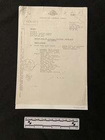 Photocopy of typed correspondence with the Australian Imperial Force title and emblem at the top of the first page. The Australian Archives details are typed along the left side edge.