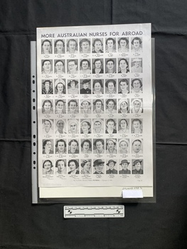 A photocopy of a magazine page showing headshot photos of young women in nurses uniforms.