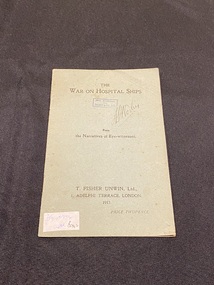 Thin green staple-bound booklet with black printed title and publication details on the cover.