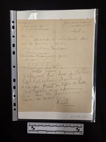 Document - Handwritten letter, Australian Red Cross Society, 1944