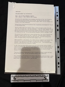 2 printed sheets of paper held together with a white plastic paper-clip.  Text in dark grey in colour and has style elements such as the first four lines being in bold.  
