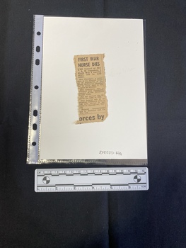 Small newspaper clipping consisting of a title and a single column of text